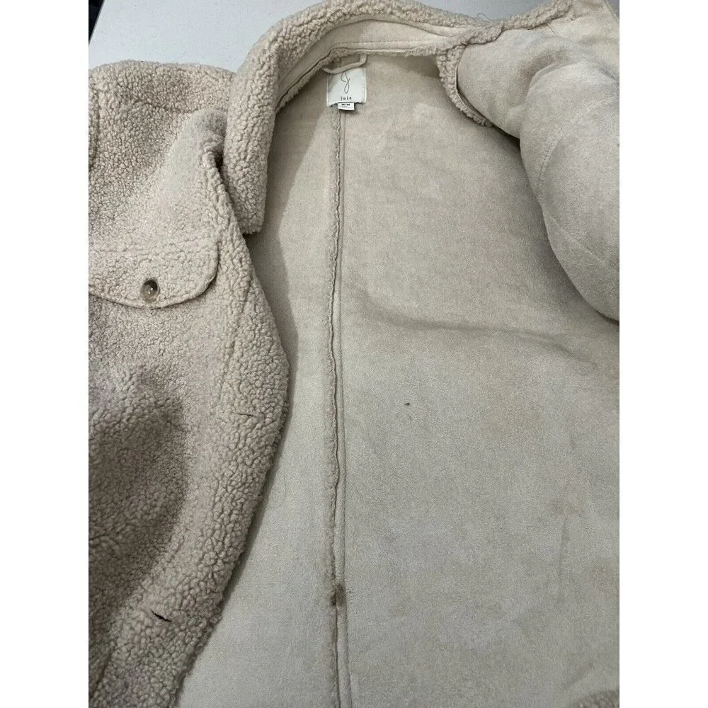 Joie Sherpa Teddy Faux Fur Jacket Size Medium Tan